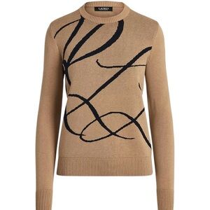 Lauren Ralph Lauren Black Label Cotton Blend Logo Sweater Size M